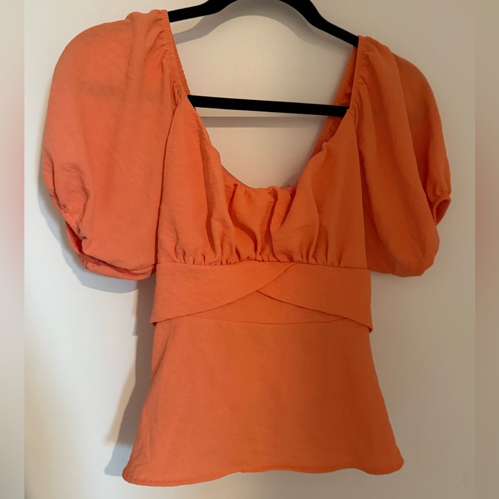 ALTAR’D STATE PUFF SLEEVE TIE TOP